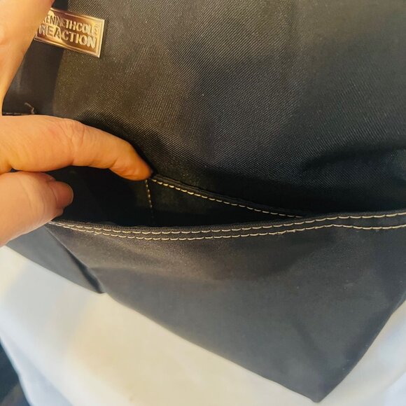 Kenneth Cole Reaction-Black Nylon Tote Purse-Easy Clean-Lots of Storage-Zip Up - Picture 11 of 15